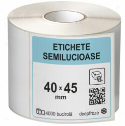 LabelLife Rola etichete autoadezive semilucioase 40x45 mm, adeziv deepfreeze, 4000 etichete rola (ER08R40X45EH)