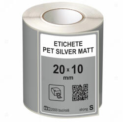 LabelLife Rola etichete autoadezive PET Silver Matt, 20x10 mm, adeziv strong, 2000 etichete rola (ER60R20X10EA)