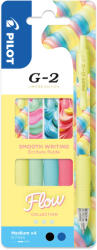Pilot Set rollere cu gel Pilot G2 Flow 0.7 mm cu click 4 culori (PWLT467069)