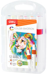 Deli Markere acrilice set 12 culori color emotion deli (DLEC193-12)