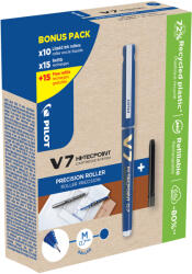 Pilot Set 10 rollere cu cerneala Pilot Begreen V7 albastru 0.7 mm si 30 rezerve (PWLT556268)