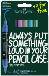 Faber-Castell Blister 6 + 2 buc marker acrilic multimark tonuri reci faber-castell (FC186018)