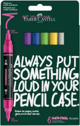 Faber-Castell Blister 6 markere acrilice multimark culori intense faber-castell (FC186009)