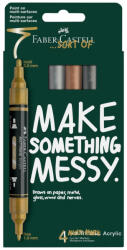 Faber-Castell Blister 4 markere acrilice multimark culori metalizate faber-castell (FC186004)