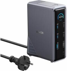 Anker Prime 737 USB-C Hub, 2 x USB-A 3.0 - 3 x USB-A - 5 x USB-C - 2 x HDMI - 1 x Jack 3.5mm - 1 x RJ45, Fekete A83B63A1