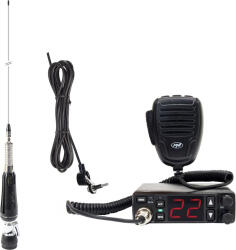 PNI Pachet Statie radio CB PNI Escort HP 5500 si antena CB rabatabila PNI LED 1000, 80 cm, ilumineaza in timpul emisiei (pni-pack127) - cel Statii radio