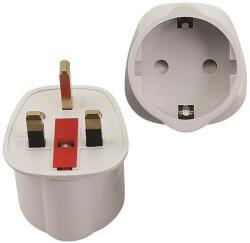 EUROLAMP Adaptor EUROLAMP SA - UK către EU, cu protecție, alb (147-09103)