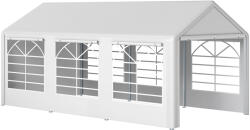 Outsunny kerti pavilon oldalsó ablakokkal, zsanéros ajtóval és UV-védő tetővel, 600x300x280 cm, fehér