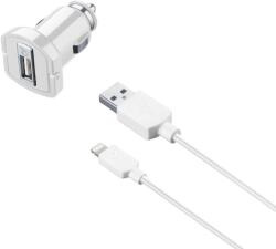 Cellularline Încărcător auto Cellularline - 6037, USB-A, cablu Lightning, 5W, alb (6037)