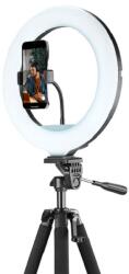 Cellularline Selfie stick Cellularline - Ring Light Master, 1.4m, negru (GROUNDRLHOMEK)