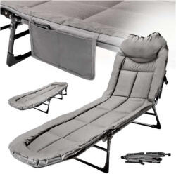  LUARO kempingágy, összecsukható, nyugágy, kemping, ponty, üzleti, hordozható, könnyű, 190x63x30cm (KX3144)