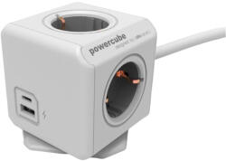 DesignNest Divizor DesignNest - PowerCube Extended 10435, 4 prize , USB, 1.5 m, alb (10435-DEEUAC)