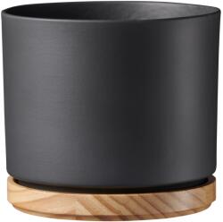 Scheurich 799 kaspó fa alátéttel 19 cm átmérő matt antracit