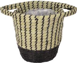  Tengeri fűből készült kosár fekete 22 x 25 cm