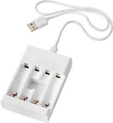  Akkumulátortöltő készlet 2 x AA 2 x AAA elemmel és USB-töltőkábellel
