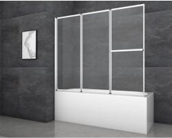 Aurlane Comfort kádparaván 166, 4 cm x 140 cm krómszínű 3 szárnyú (BWF353)