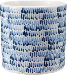  Virágcserép 10, 2 cm átmérő kerámia fehér-kék rövid csíkok