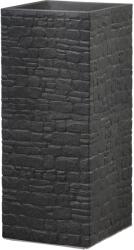 Scheurich Muretto High virágtartó 26 cm x 26 cm x 60 cm Stony Black