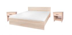 Meble Stolarz Pietro II NEW Kétszemélyes Bútor Szett Adormo Smart 15 cm-es Matraccal és 2 Éjjeliszekrénnyel - 140x200 cm, Sonoma