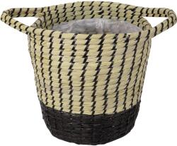  Tengeri fűből készült kosár fekete 28 x 30 cm