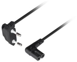 Lanberg CEE 7/16 - IEC 320 C7 tápkábel, 1.8 m, könyök (derékszögű), VDE, fekete CA-C7CA-12CC-0018-BK (CA-C7CA-12CC-0018-BK)