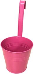  Cink függő kaspó kerek kúpos rózsaszín festés D11 x Ma10, 5/22cm
