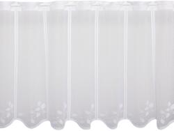  Vitrázsfüggöny V1003 45 cm magas fehér levélmintás méteráru