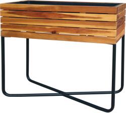  Fadoboz acél talppal fekete/akácfa, 62 cm x 22 cm x 60 cm