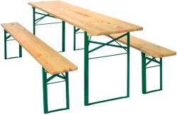 BUCIN MOB Sörpad garnitúra erdeifenyőből acél váz 70 cm széles asztallal