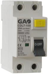 GAO Fi relé 2P 25A 30mA 230V~ fehér