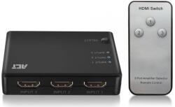 ACT Comutator ACT - AC7845, 4K HDMI, 3 porturi, cu telecomandă, negru (EWENT-ACT-SPLIT-AC7845)