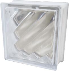 Stebo Üvegtégla kereszthullámos 190 mm x 190 mm x 80 mm fehér