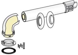 Fondital Alu/PPs koncentrikus füstcső vízszintes kivezető szett kondenzációs kazánhoz - 80/125