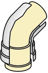 Fondital Alu/PPs koncentrikus füstcső 45°-os ív kondenzációs kazánhoz - 80/125 (F0CURVAXX06)