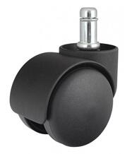  Black caster wheels for gaming chairs, stem diameter: 11 mm, pack of 5