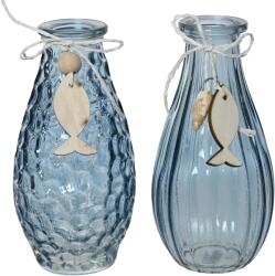 DECORIS ВАЗА СТЪКЛЕНА 810106 Ø6.6х14см СИНЯ (835574)
