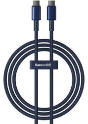 Baseus tungsten gold adatkábel, type-c - type-c, 100w, 5a, pd gyorstöltő, 100cm, törésgátló, sötétkék (P10319800321-03)