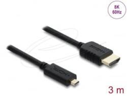 Delock Koaxiális High Speed HDMI - Micro HDMI kábel 8K 60 Hz 3m (81692) (81692)