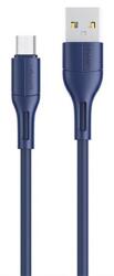 USAMS u68 adatkábel, usb - microusb, 2a, gyorstöltő, 100cm, sötétkék (SJ502USB03)