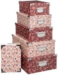 Atmosphera Créateur d'intérieur 6 db Fleur Rose tárolódoboz készlet, karton, 48x33, 5x16 cm (181200)