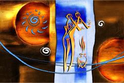 MÉDIA festmény, vászon, Art 48, Afrika, retro, vintage modell, 105 x 70 cm (TABIMG8581)