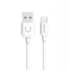 USAMS u-turn adatkábel, usb - type-c, 2a, gyorstöltő, 100cm, fehér (TCUSBXD02)