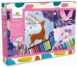 Sycomore Set creativ Sycomore Artissimo XXL - acuarelă, pasteluri și vopsele acrilice - animale magice