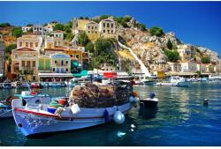 MÉDIA Öntapadó és mosható falfestmény Görög falu a tenger mellett, 250 x 150 cm (FOTOTAP7263)