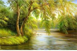 MÉDIA Média Nyári erdő, tó mintás vászonfestmény 2, 105 x 70 cm (TABIMG9045)