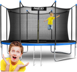 Neo-Sport 374 cm-es kerti trambulin beltéri hálóval és Neo-Sport létrával - ebuying - 112 390 Ft