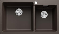 Balneo Blanco Pleon 9 két medencés gránit mosogató lefolyógarnitúrával 86x50 cm, balos / kávé 527643 (527643)