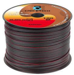 Cabletech Réz hangszórókábel fekete 2x0, 2mm2 /méter (KAB0301)
