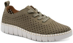 Jana női olivazöld fűzős lyukacsos sneaker félcipő 23650-46-722 07777