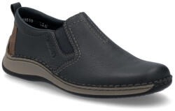 RIEKER férfi bebújós kék bőr félcipő extra széles 05264-14